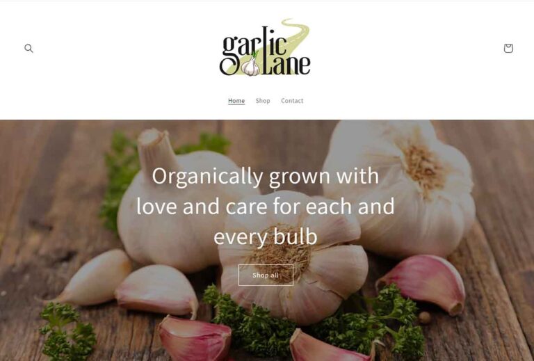 Garlic Lane Portfolio screen shot